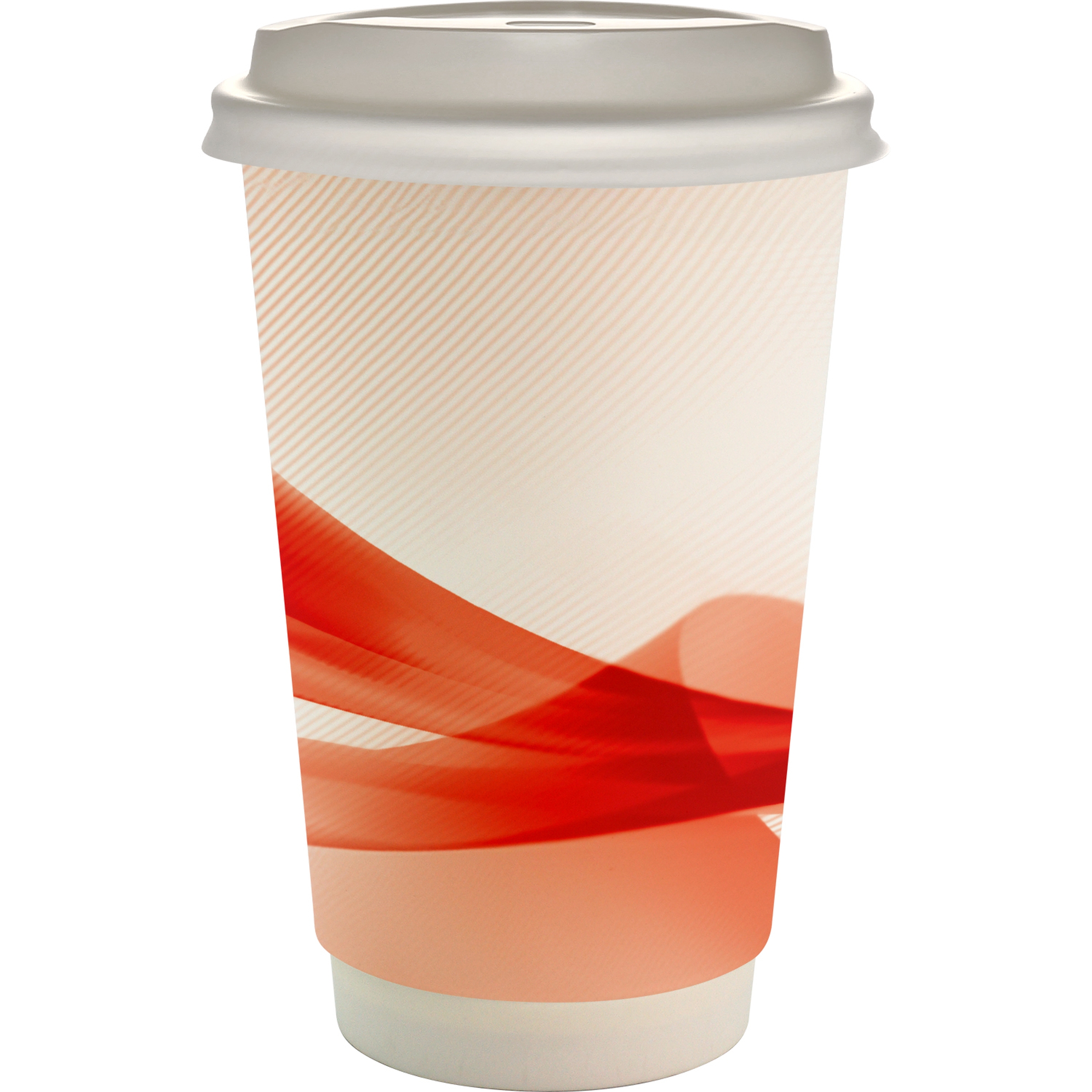 16 oz. Full Color Groovy Paper Cup With Lid 1