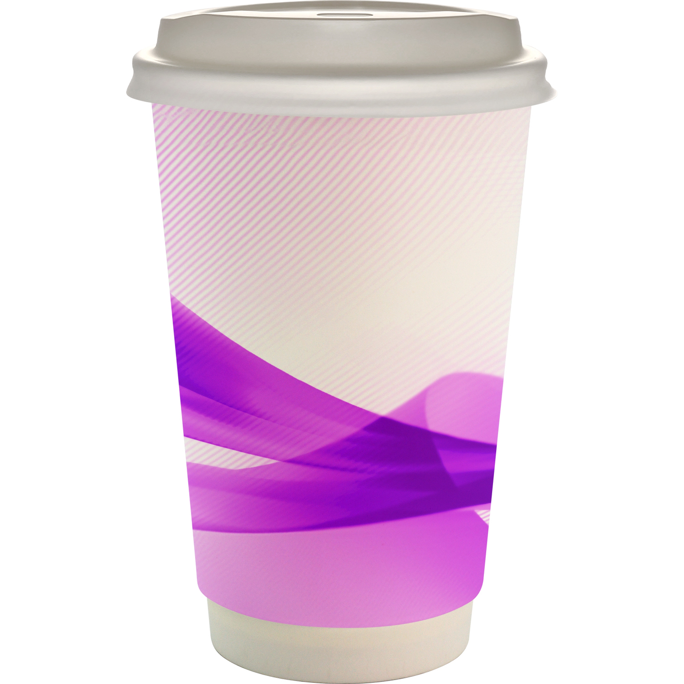 16 oz. Full Color Groovy Paper Cup With Lid 1