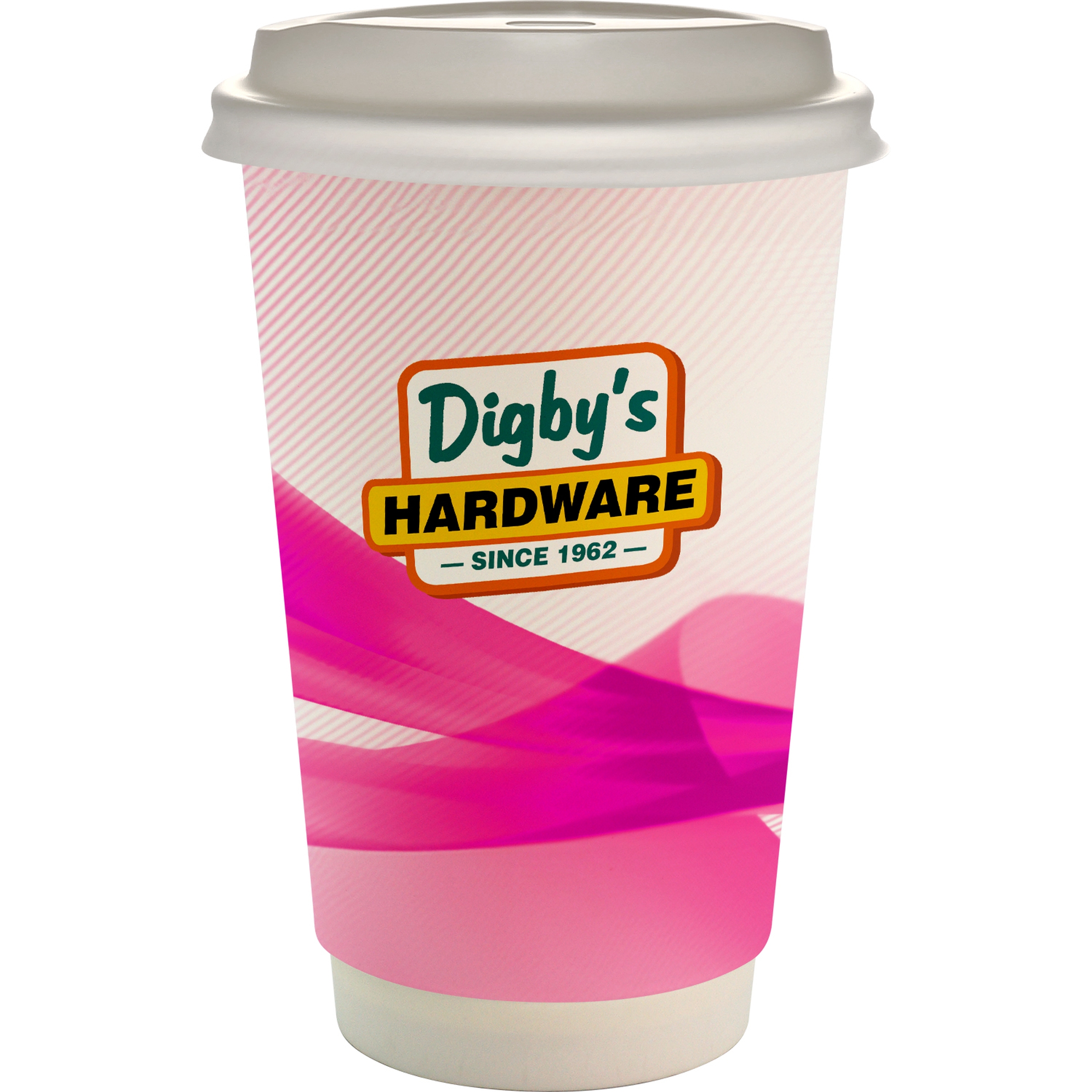 16 oz. Full Color Groovy Paper Cup With Lid 1