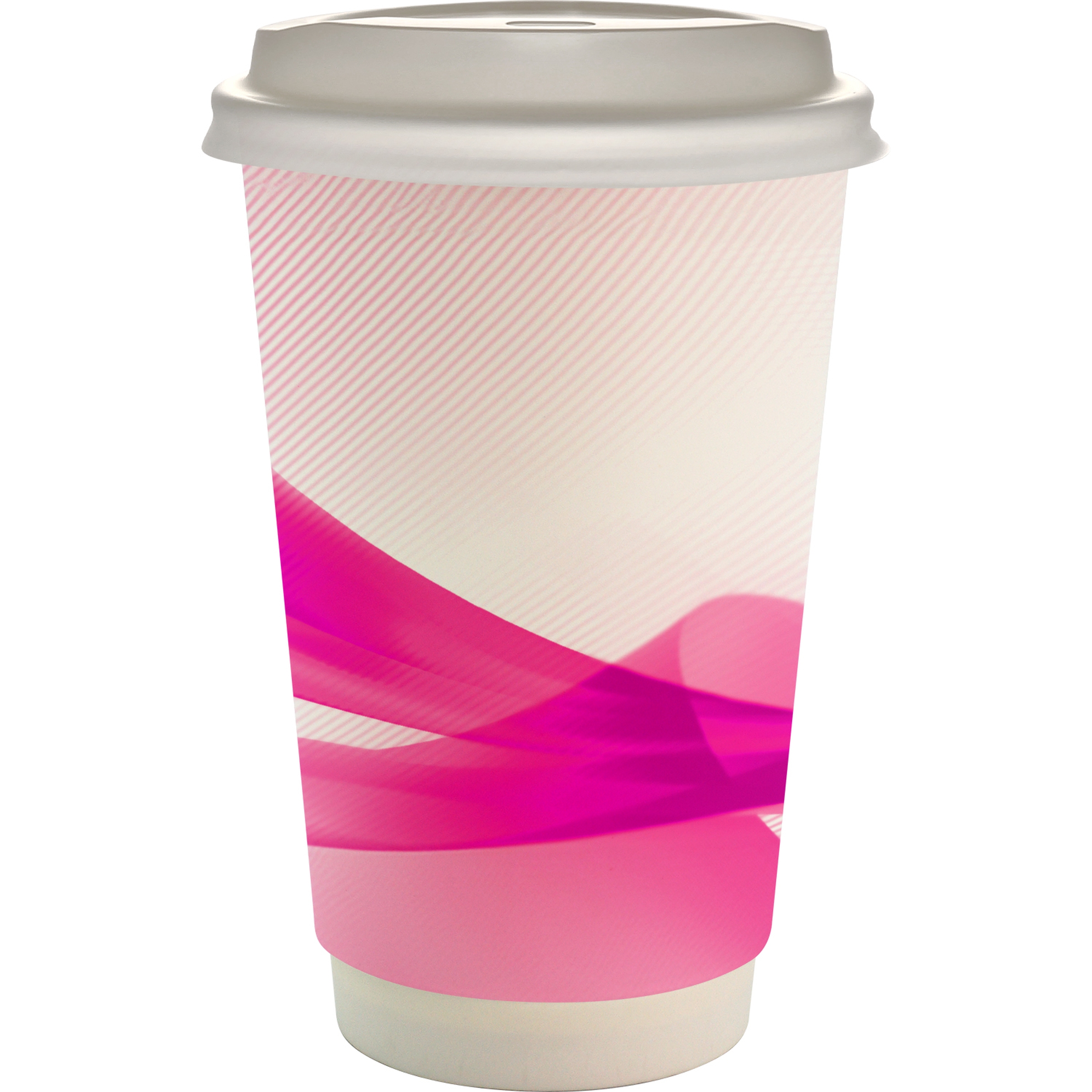 16 oz. Full Color Groovy Paper Cup With Lid 1