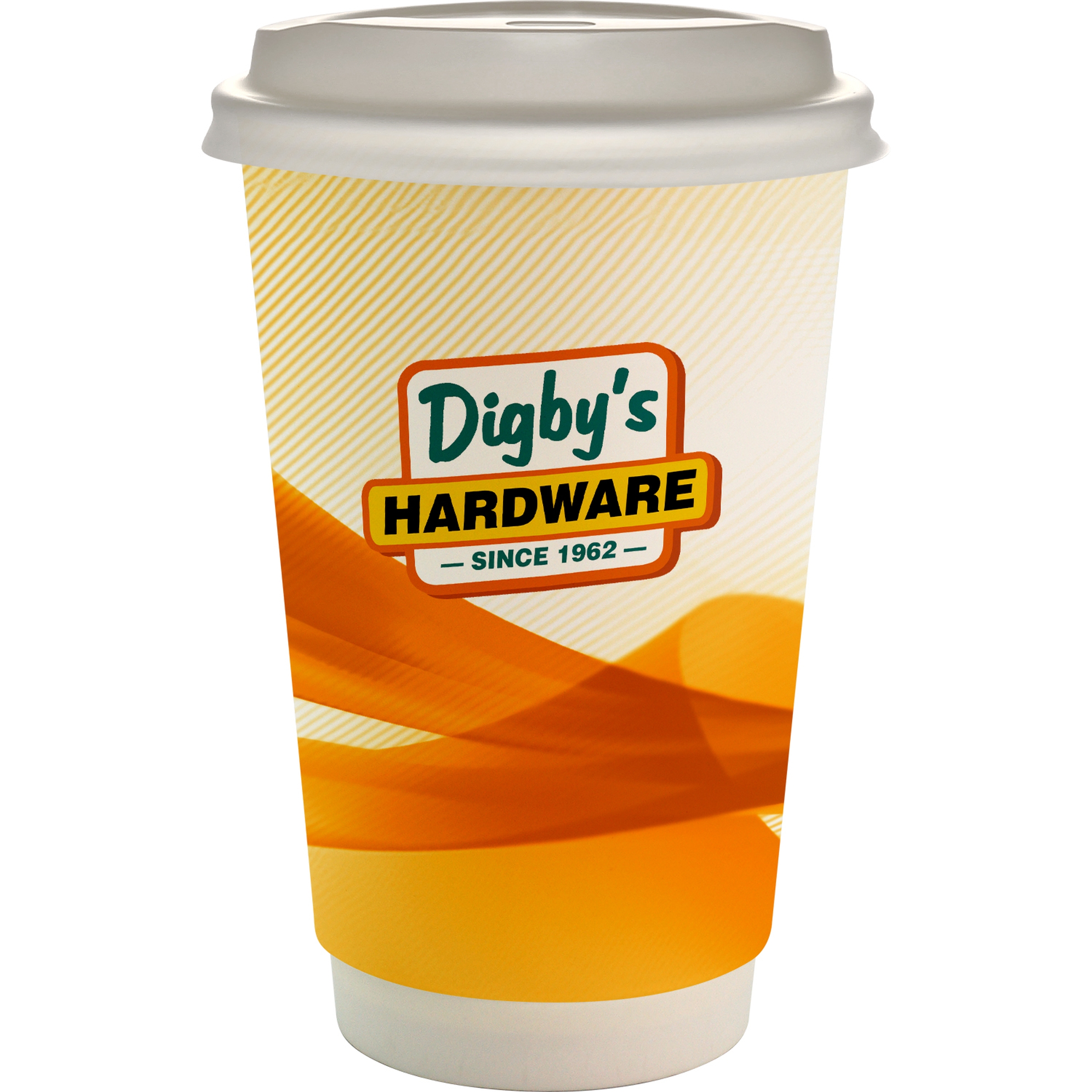 16 oz. Full Color Groovy Paper Cup With Lid 1