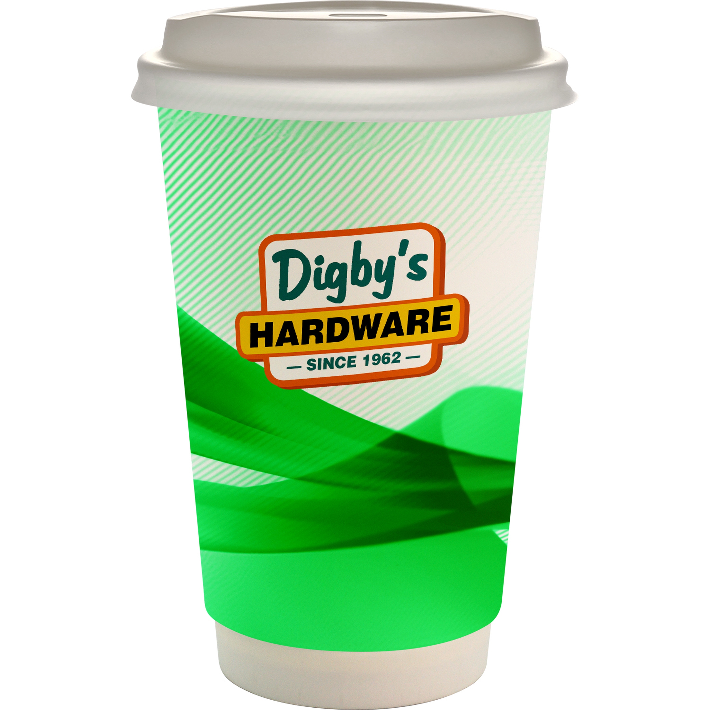 16 oz. Full Color Groovy Paper Cup With Lid 1