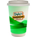 16 oz. Full Color Groovy Paper Cup With Lid - green 16 oz. Full Color Groovy Paper Cup With Lid - green
