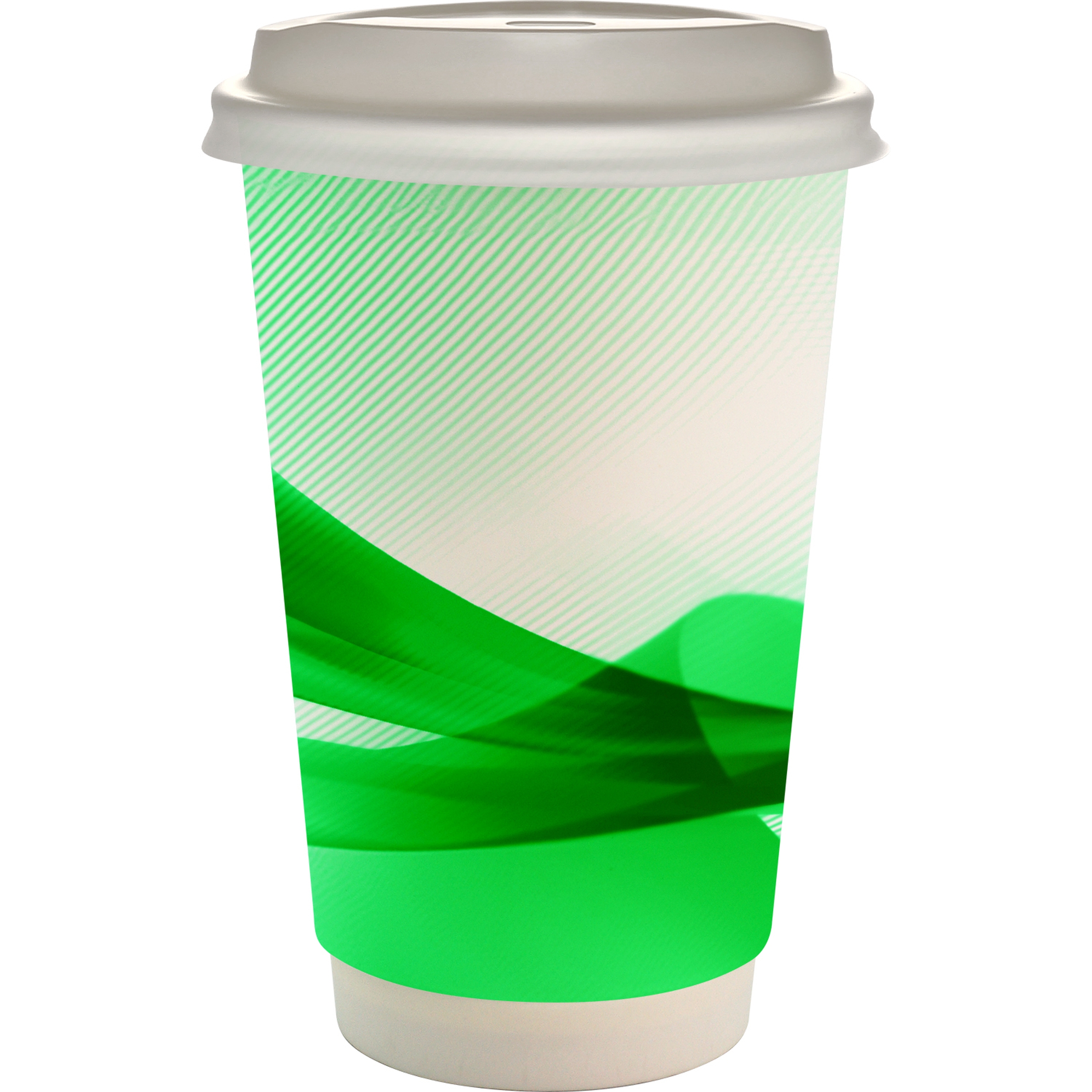 16 oz. Full Color Groovy Paper Cup With Lid 1