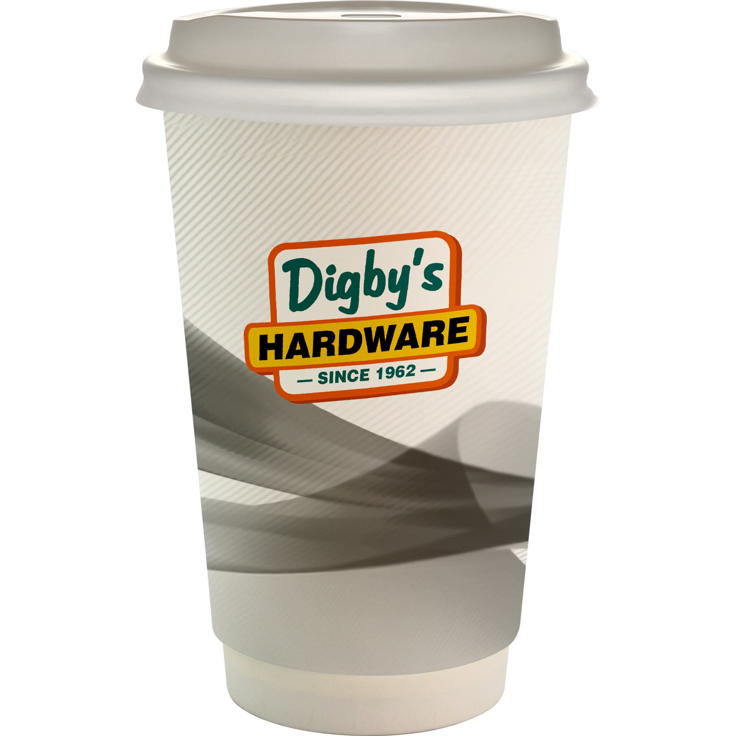 16 oz. Full Color Groovy Paper Cup With Lid 1
