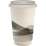 16 oz. Full Color Groovy Paper Cup With Lid - gray 16 oz. Full Color Groovy Paper Cup With Lid - gray
