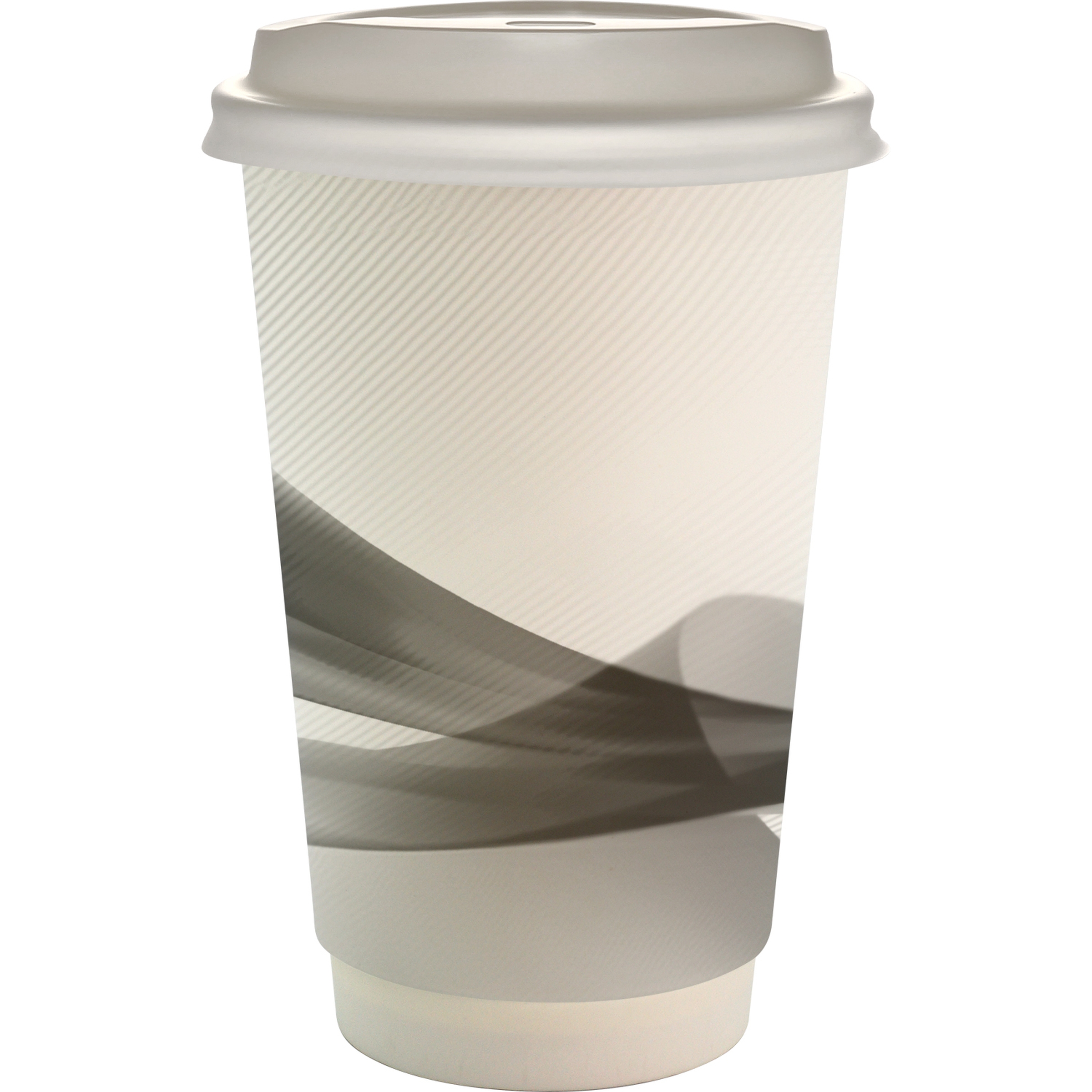 16 oz. Full Color Groovy Paper Cup With Lid 1