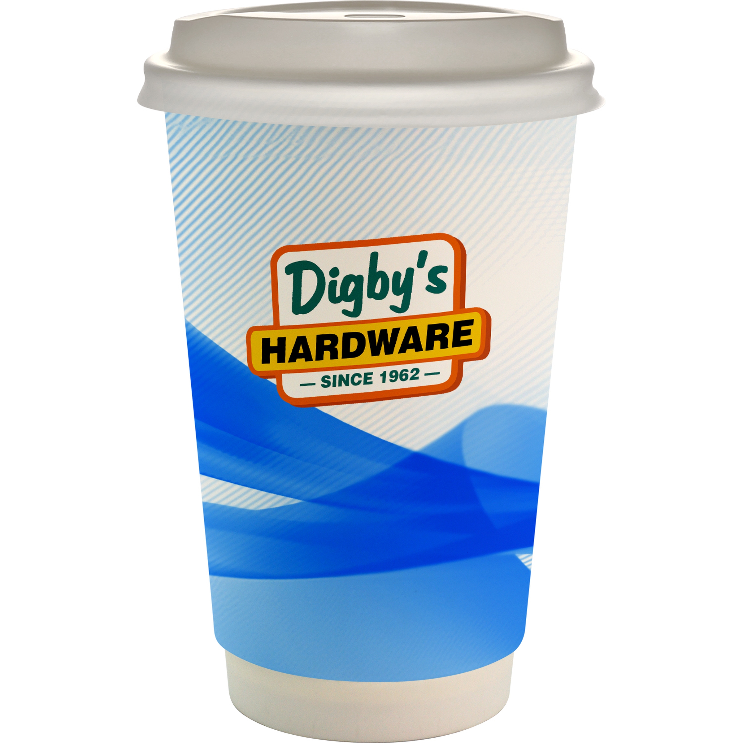 16 oz. Full Color Groovy Paper Cup With Lid 1