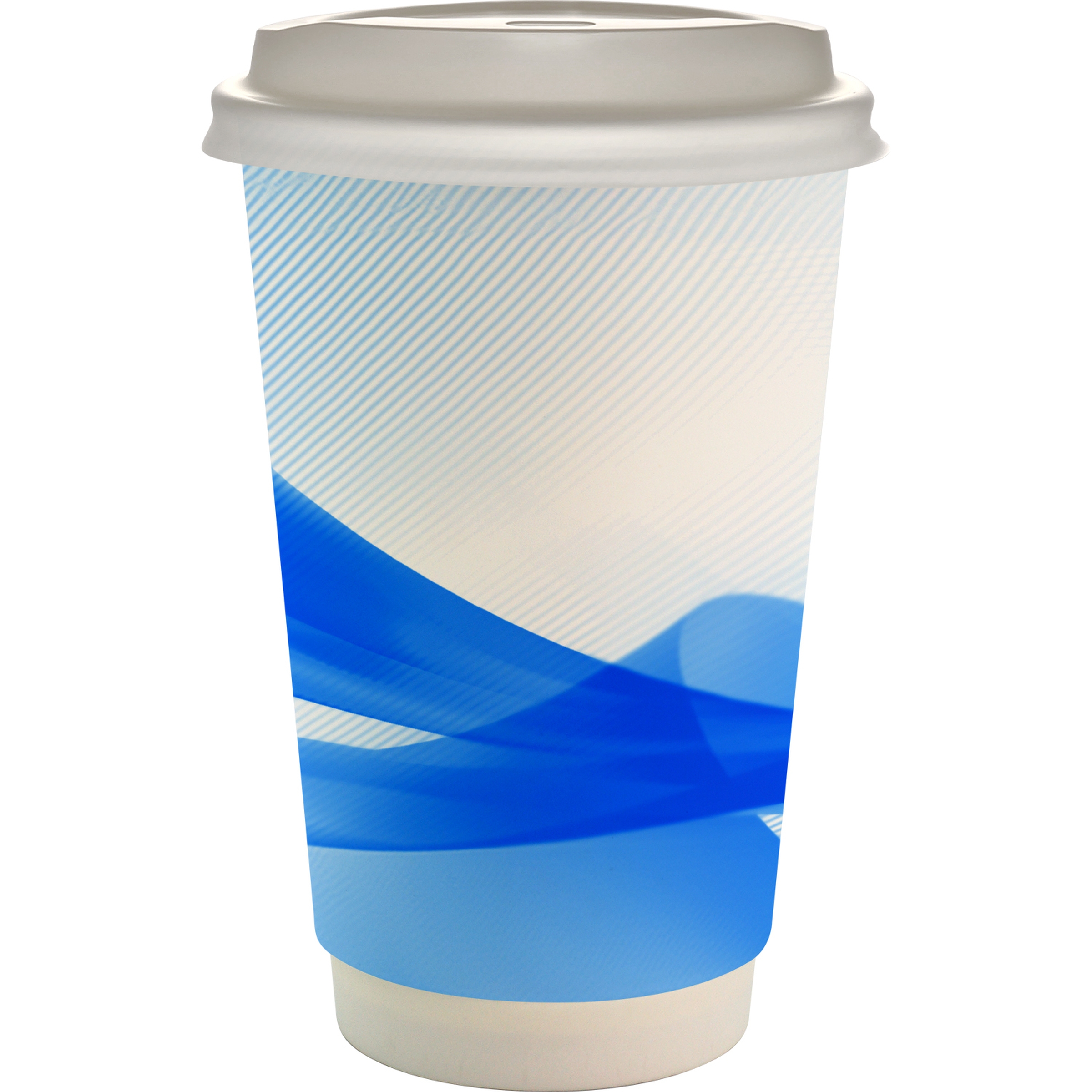 16 oz. Full Color Groovy Paper Cup With Lid 1