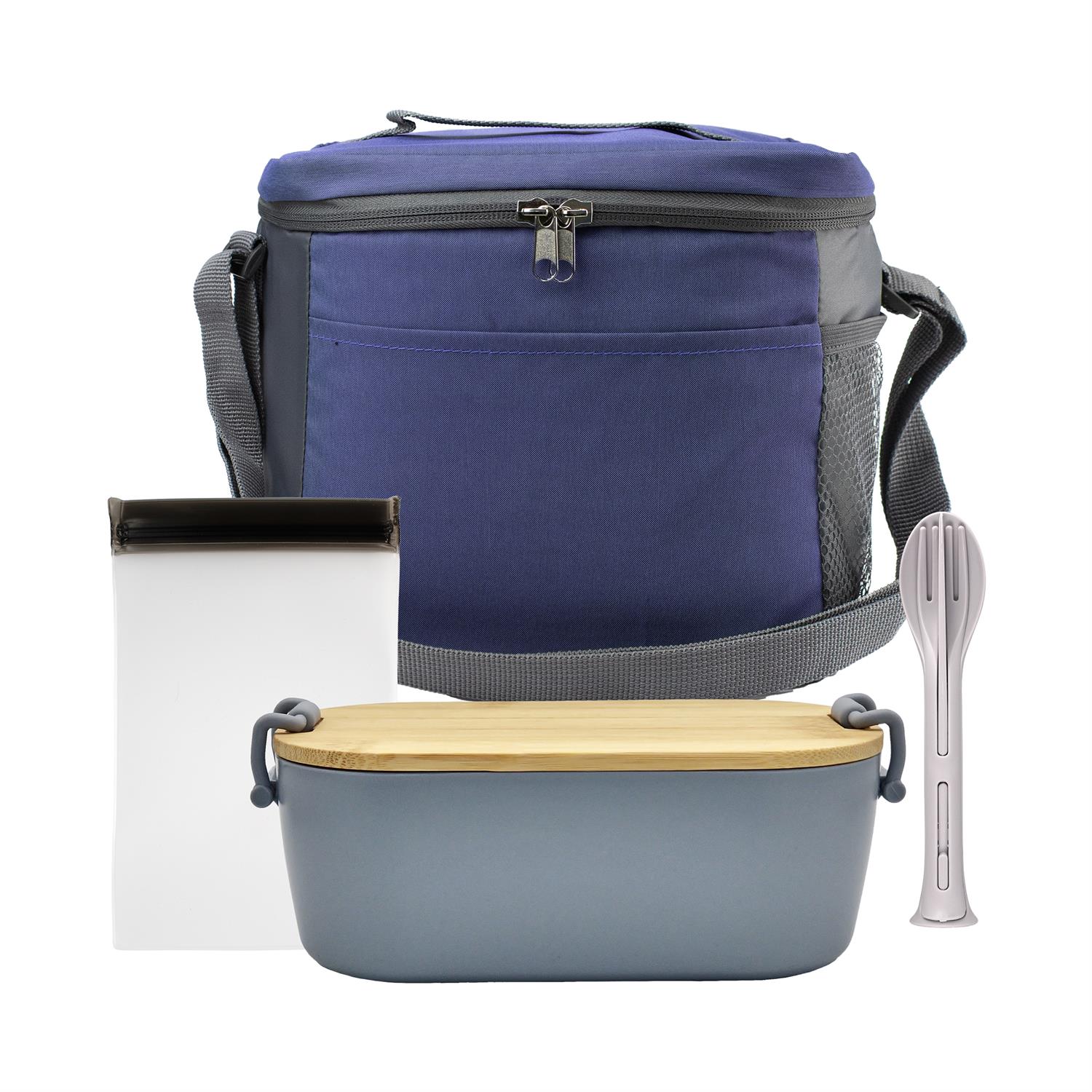 Modern Bamboo Lunch Box, Utensil & Snack Set 1
