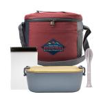 Modern Bamboo Lunch Box, Utensil & Snack Set - Red Modern Bamboo Lunch Box, Utensil & Snack Set - Red