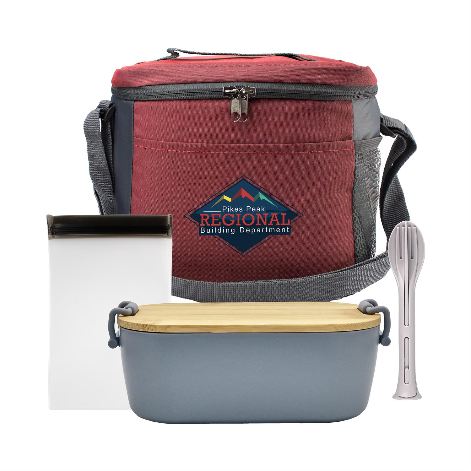 Modern Bamboo Lunch Box, Utensil & Snack Set 1