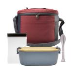 Modern Bamboo Lunch Box, Utensil & Snack Set - Red Modern Bamboo Lunch Box, Utensil & Snack Set - Red