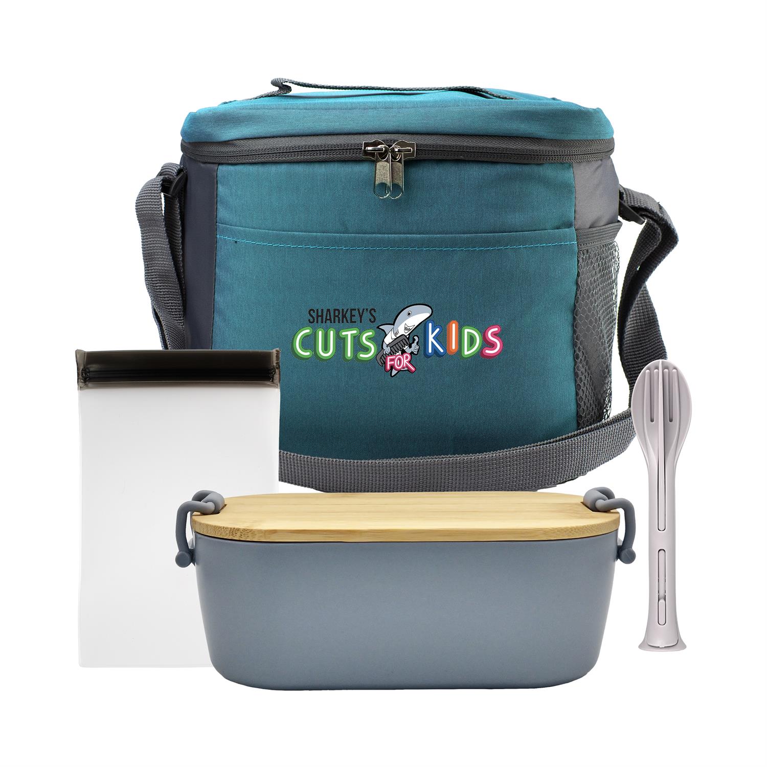 Modern Bamboo Lunch Box, Utensil & Snack Set 1