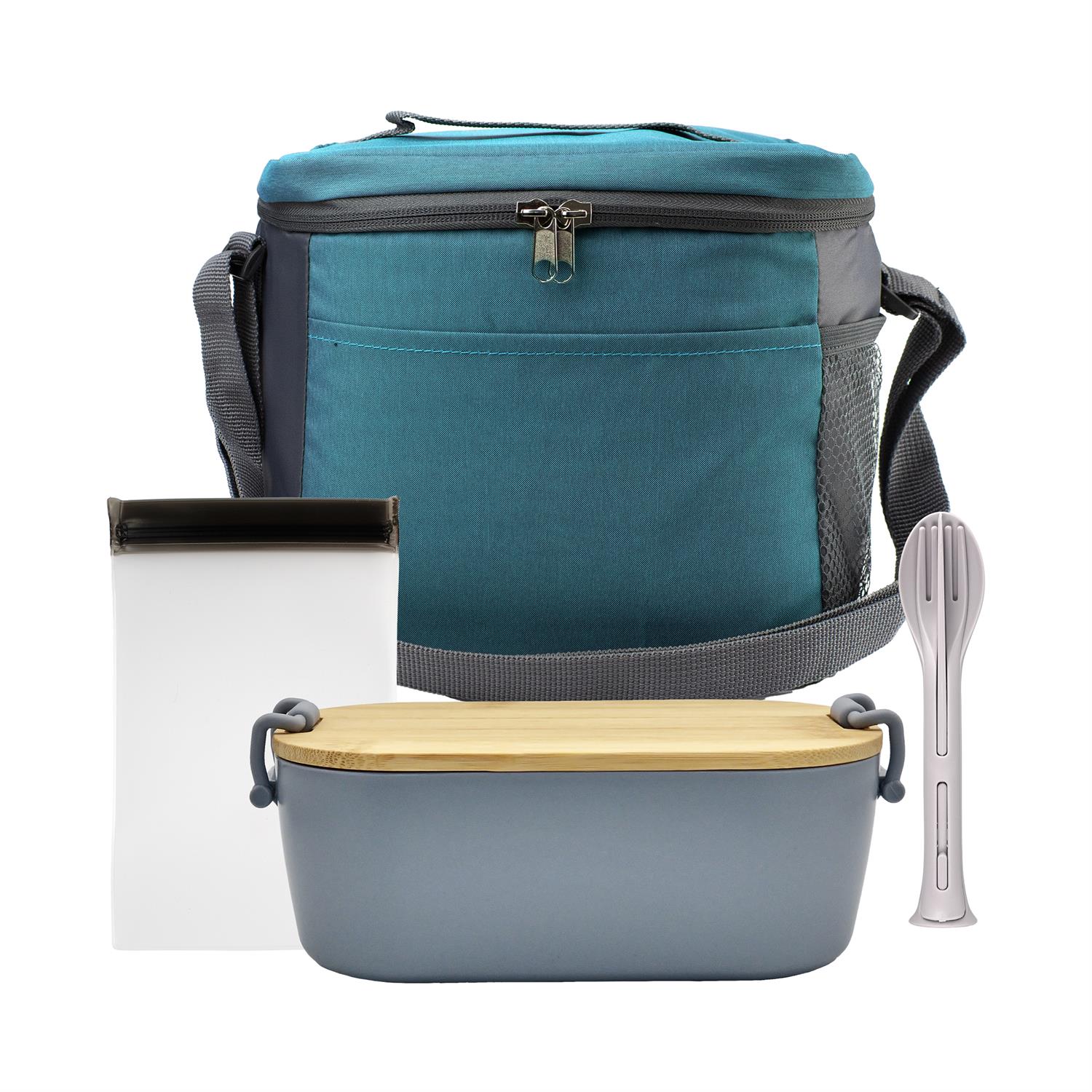 Modern Bamboo Lunch Box, Utensil & Snack Set 1