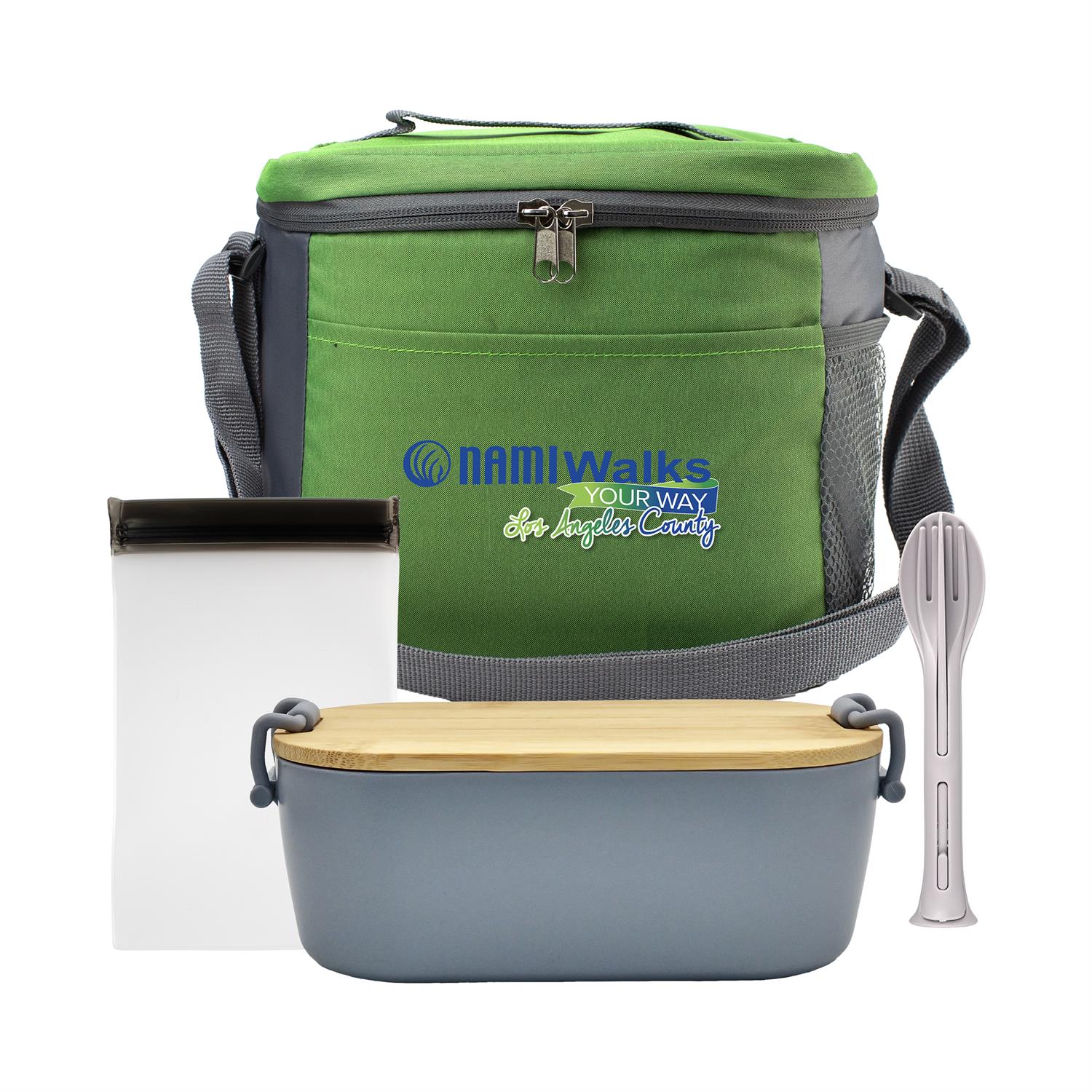 Modern Bamboo Lunch Box, Utensil & Snack Set 1