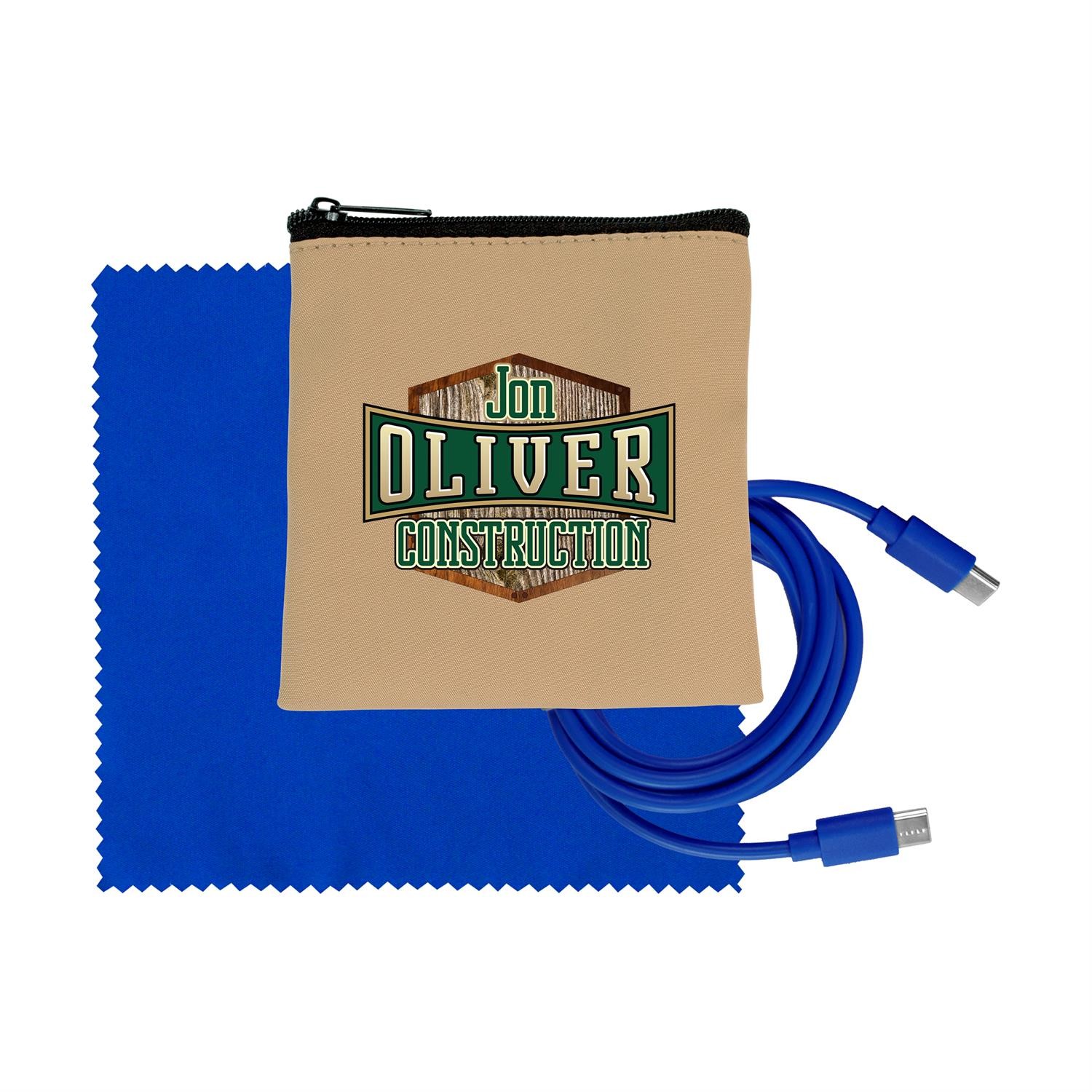 Tan Executive C to C Cable & Cloth Set 1