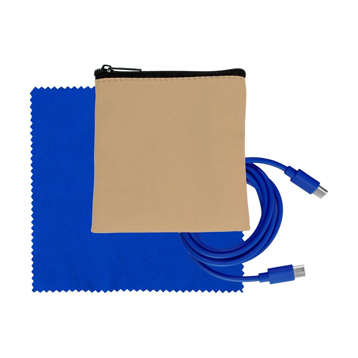 Tan Executive C to C Cable & Cloth Set 1