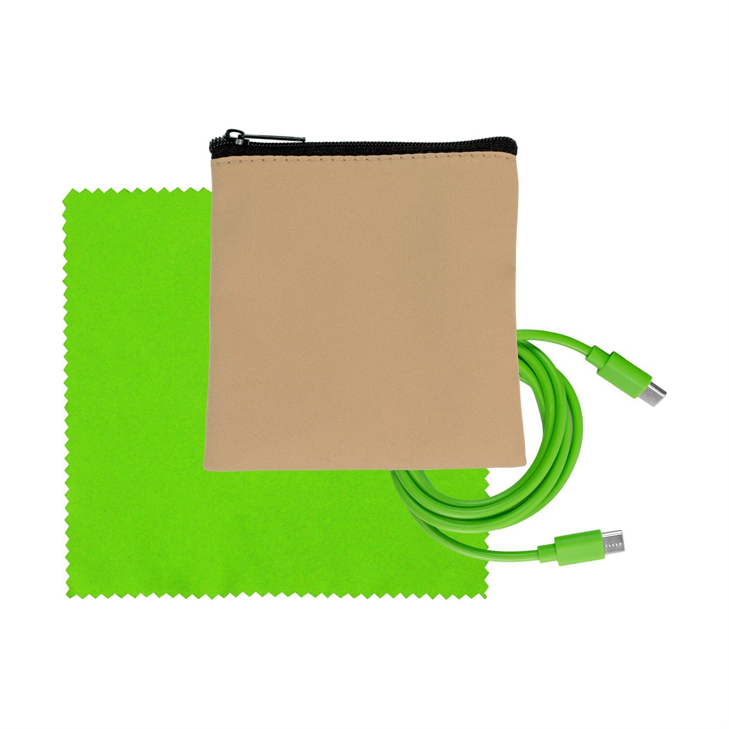 Tan Executive C to C Cable & Cloth Set 1