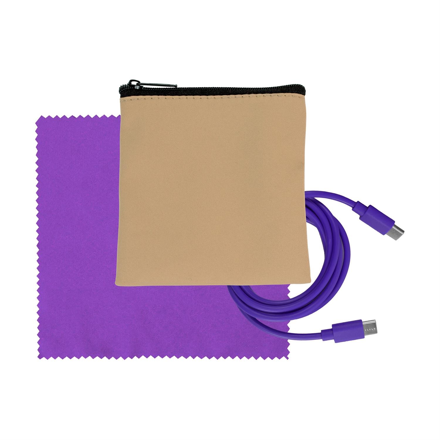 Tan Executive C to C Cable & Cloth Set 1