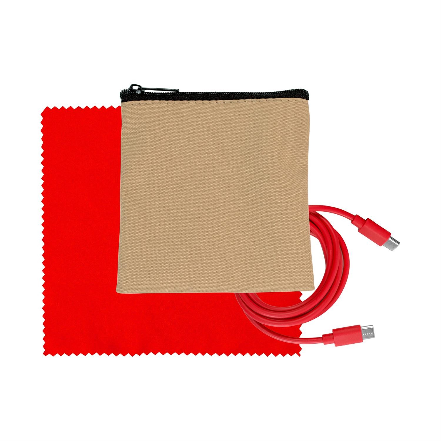 Tan Executive C to C Cable & Cloth Set 1