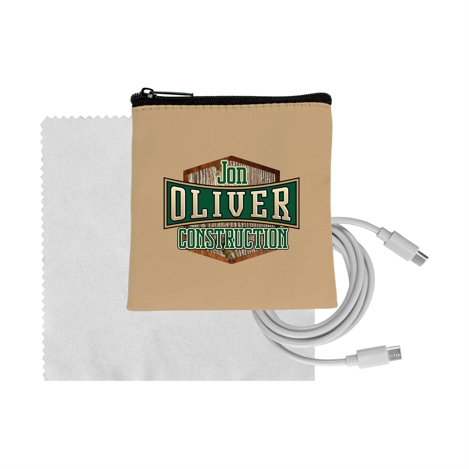 Tan Executive C to C Cable & Cloth Set 1