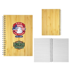 5" X 7" Patriotic Bamboo Spiral Notebook 1 5" X 7" Patriotic Bamboo Spiral Notebook 1