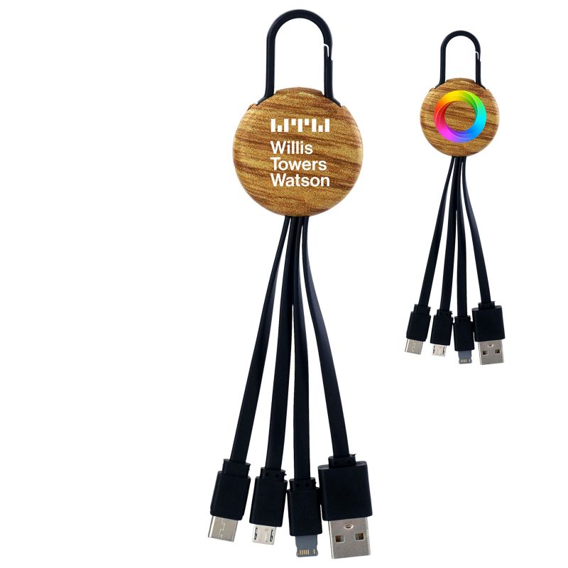 Wood Grain Clip 3-In-1 Charging Cable 1 Wood Grain Clip 3-In-1 Charging Cable 1