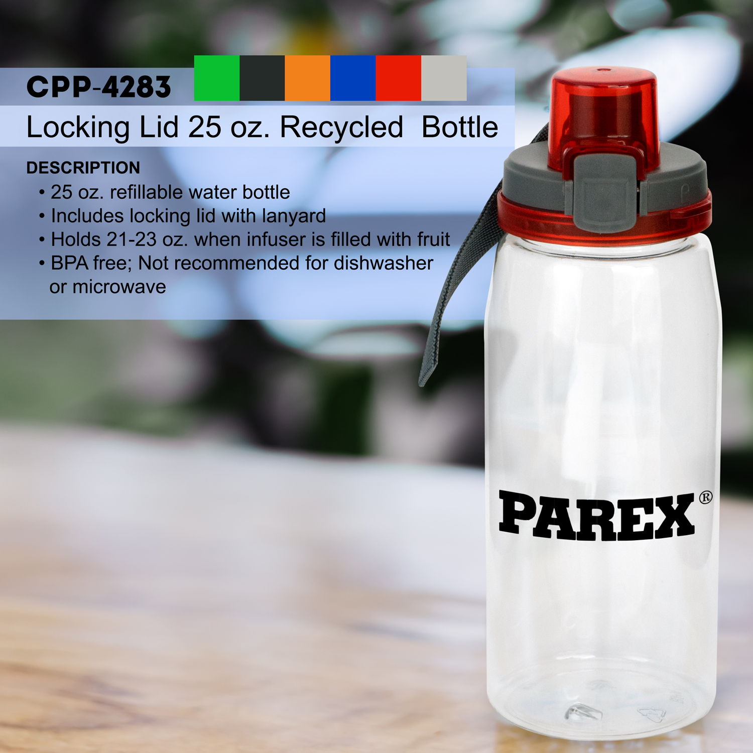 Locking Lid 25 oz. Recycled Bottle 1