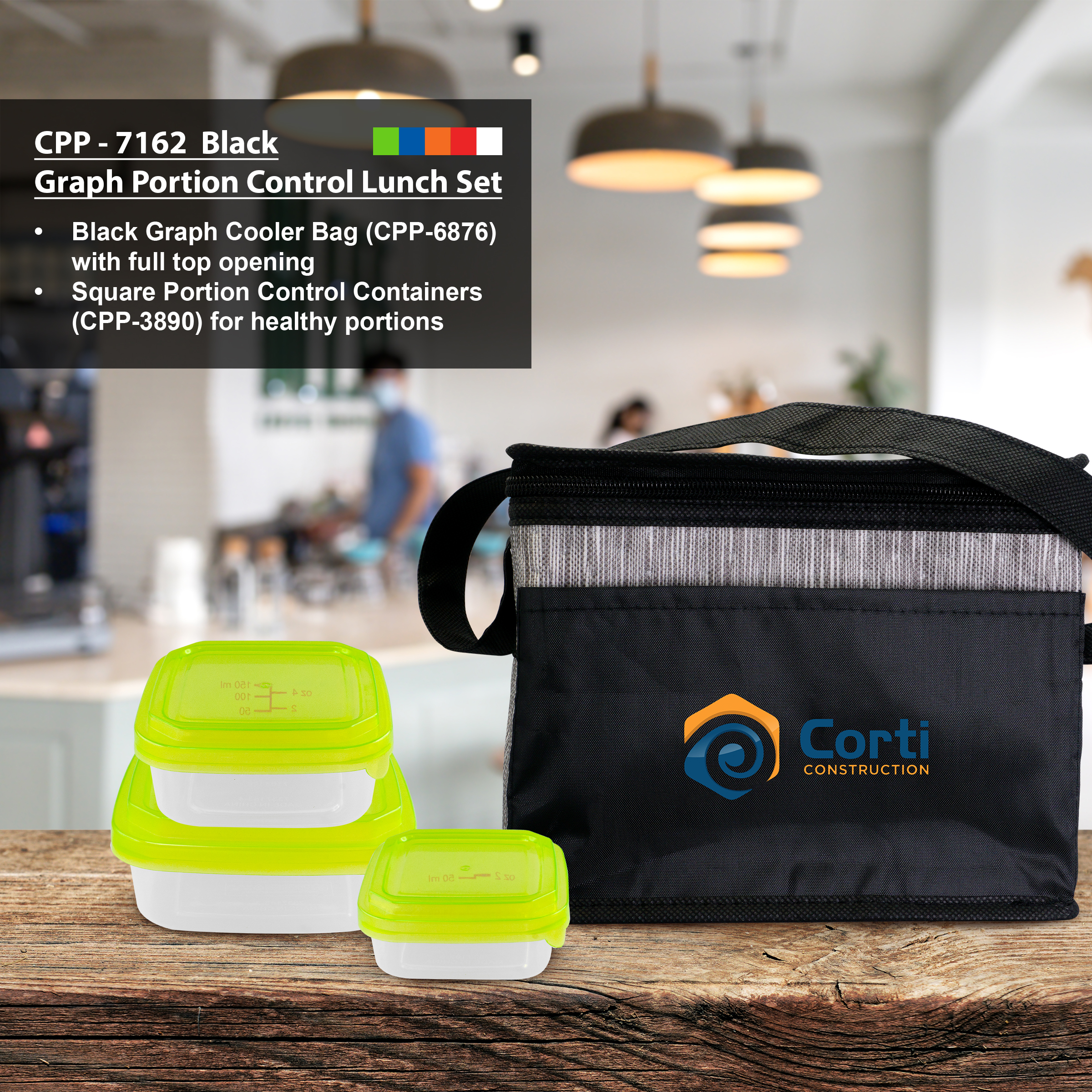 Black Graph Portion Control Lunch Set 1