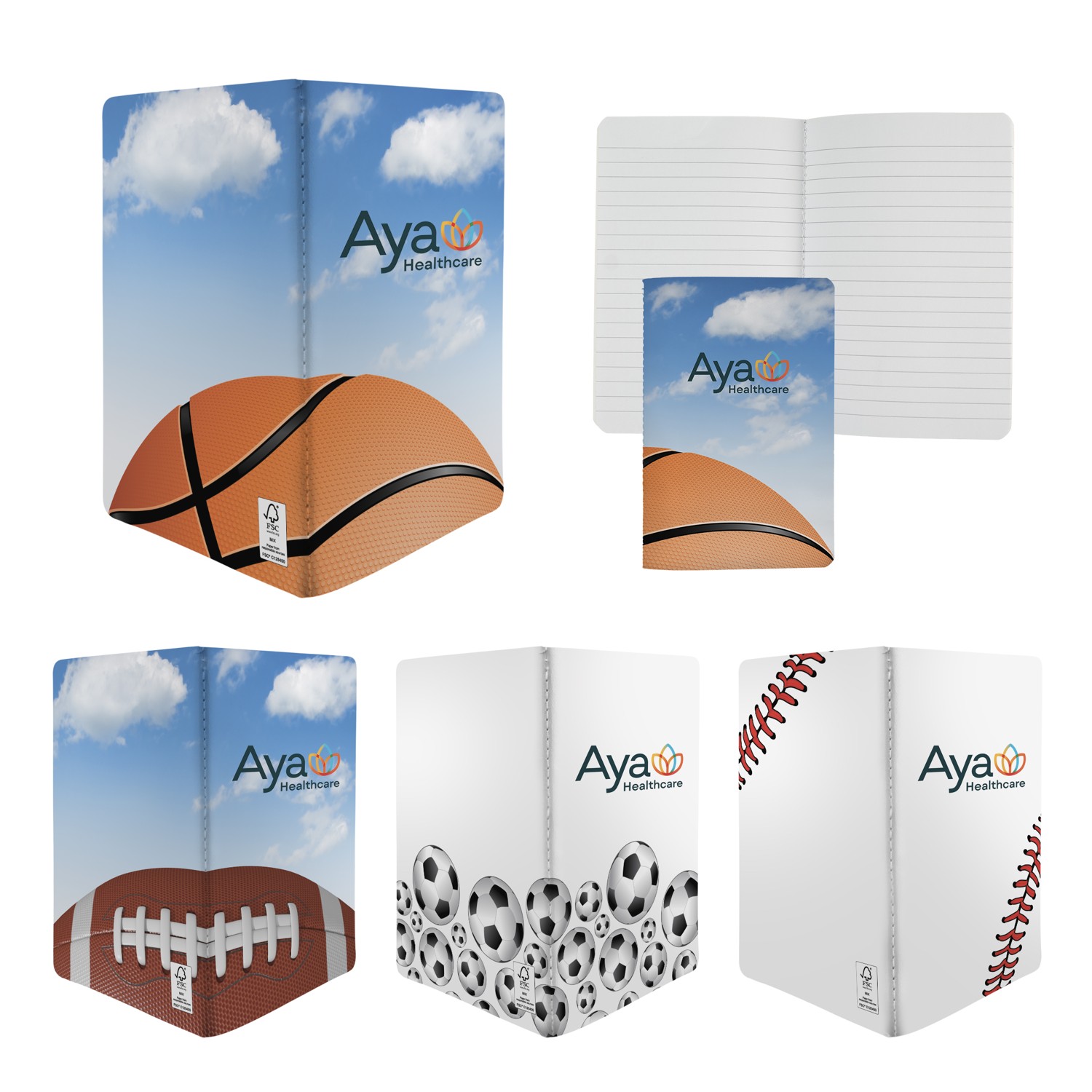 4" X 6" Sport Sewn Paper Cover Notebook 1