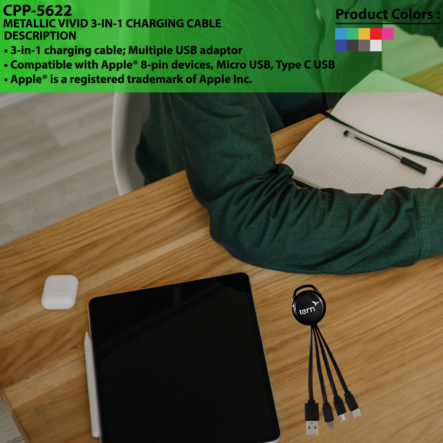 Metallic Vivid 3-in-1 Charging Cable 1