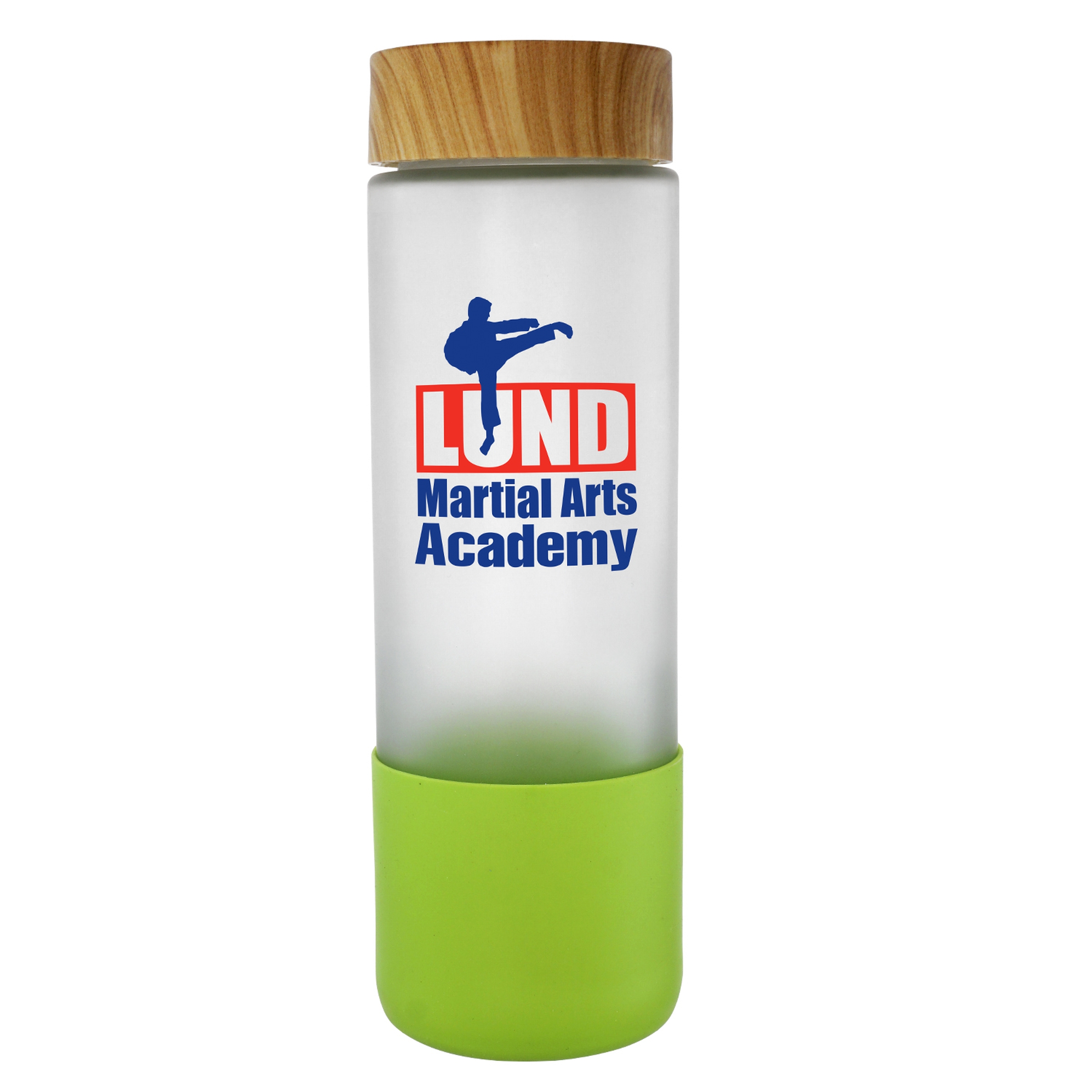 Bamboo Pattern 22 oz. Full Color Frosted Glass Bottle 1