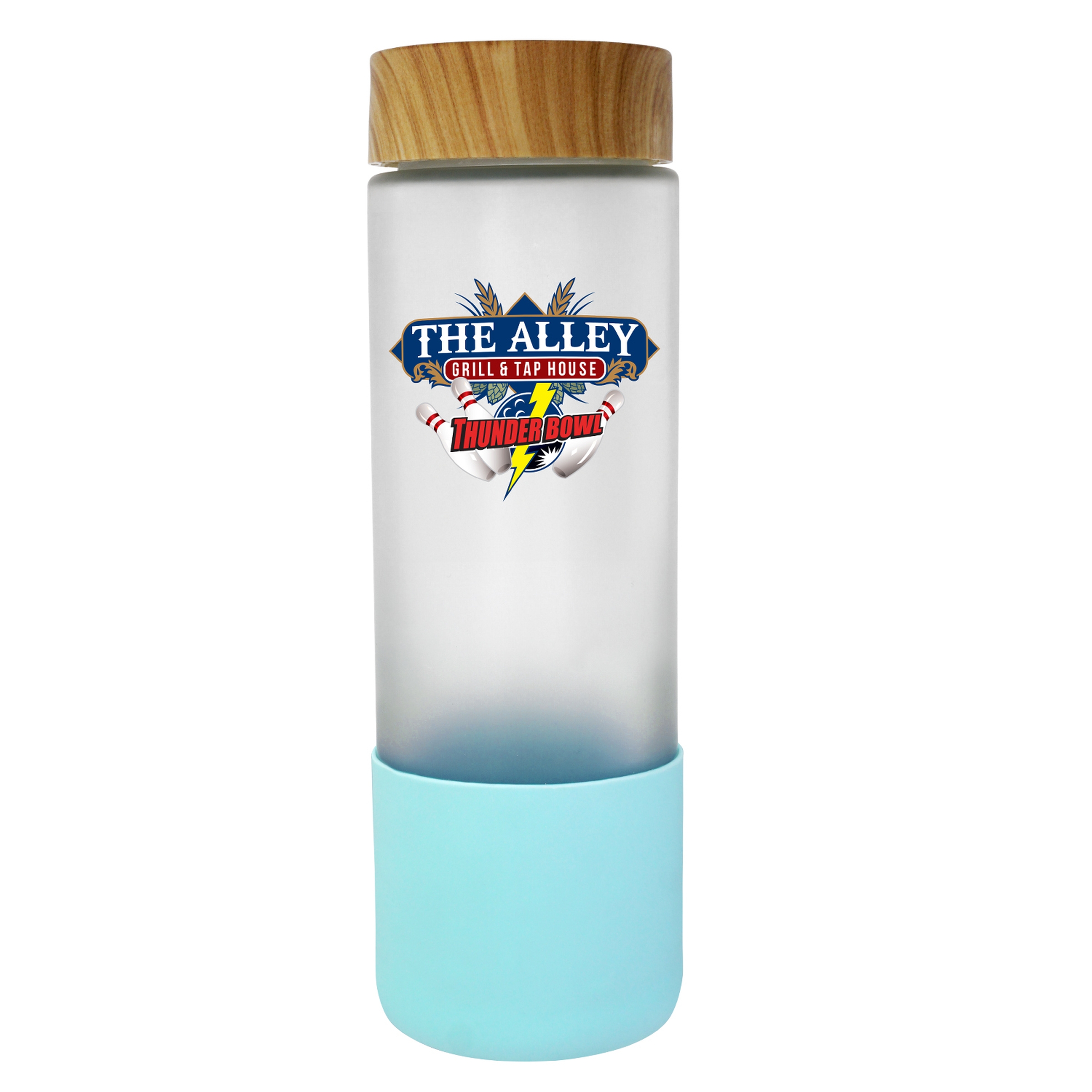 Bamboo Pattern 22 oz. Full Color Frosted Glass Bottle 1
