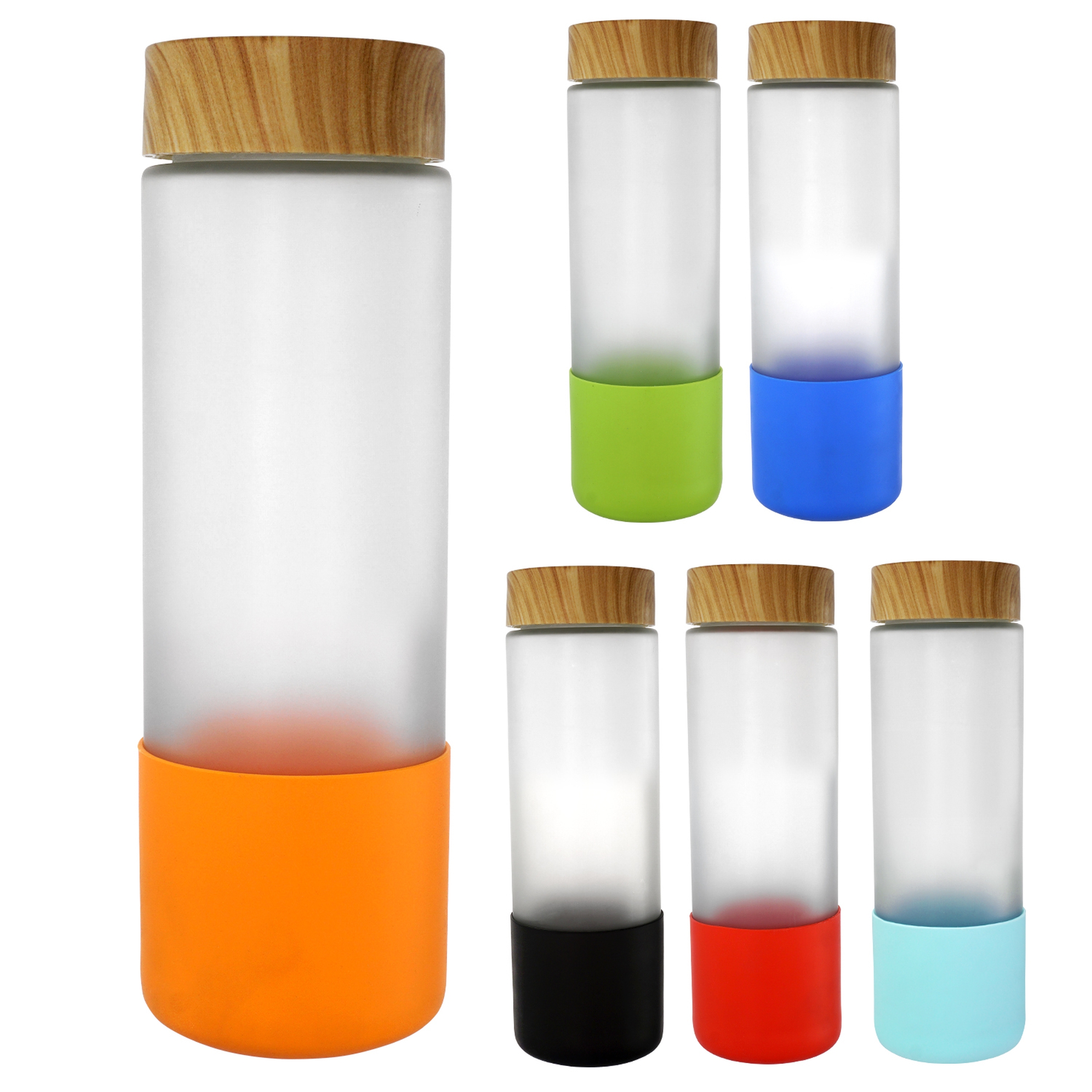 Bamboo Pattern 22 oz. Full Color Frosted Glass Bottle 1