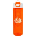 Two Tone Pop Up 24 oz. Colorful Bottle with Infuser - orange Two Tone Pop Up 24 oz. Colorful Bottle with Infuser - orange