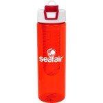 Two Tone Pop Up 24 oz. Colorful Bottle with Infuser - red Two Tone Pop Up 24 oz. Colorful Bottle with Infuser - red
