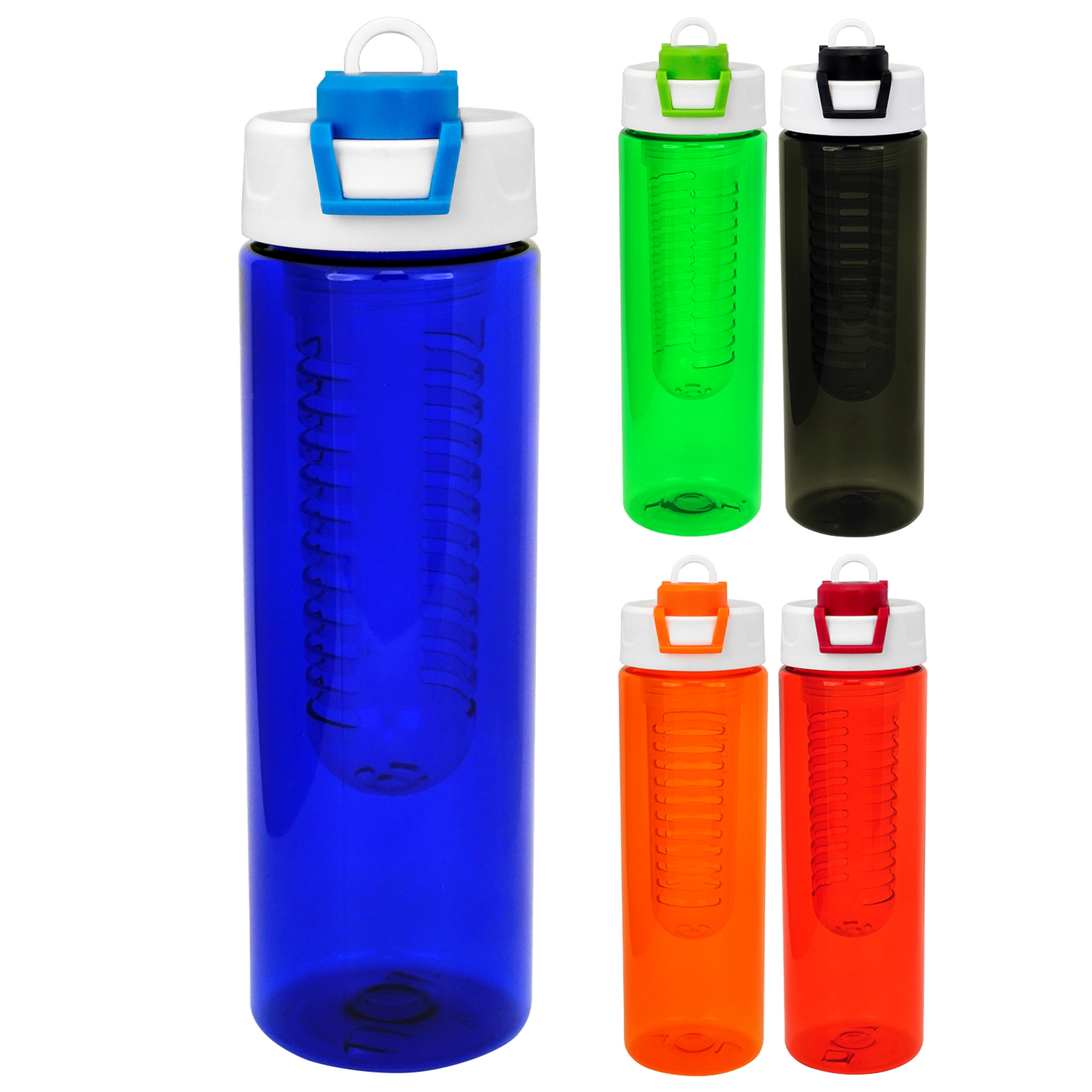 Two Tone Pop Up 24 oz. Colorful Bottle with Infuser 1