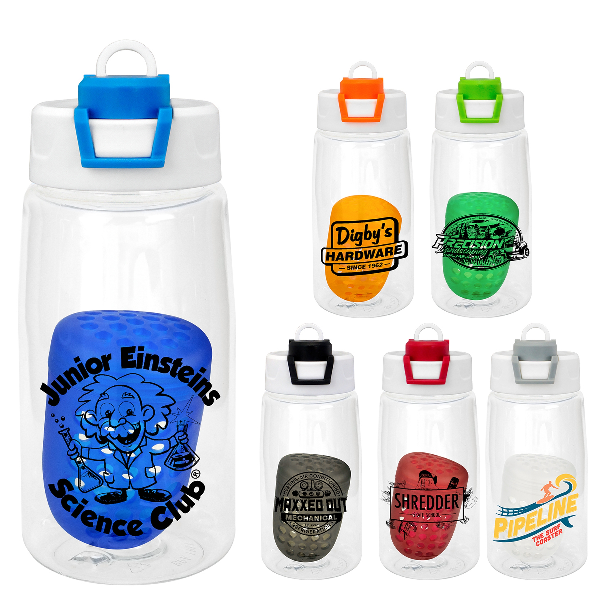 Two Tone Pop Up 18 oz. Recycled Bottle with Floating Infuser 1