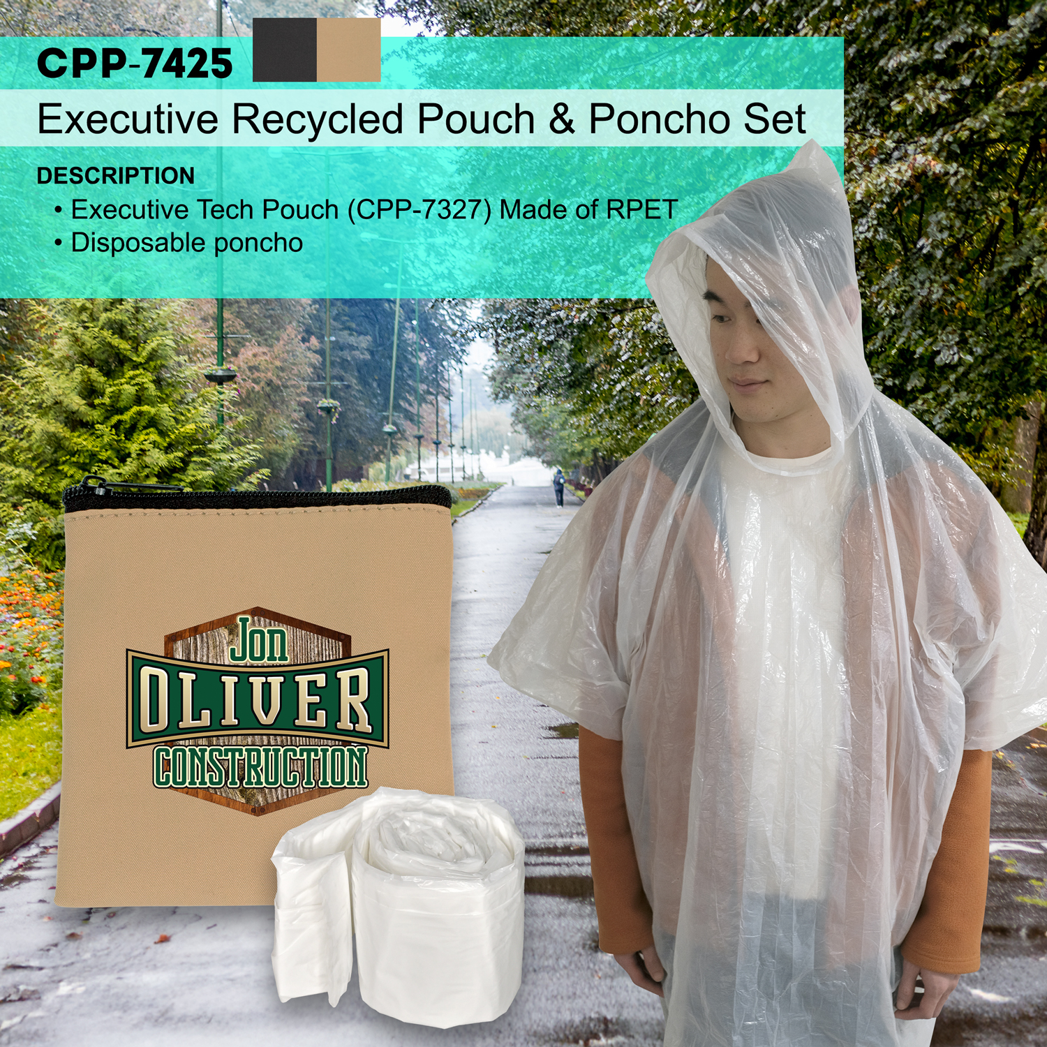 Executive Recycled Pouch & Poncho Set 1