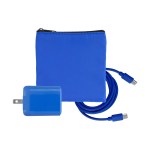 Colorful RPET Fast C to C Charging Set - Blue Colorful RPET Fast C to C Charging Set - Blue