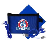 Large Mesh Ear Bud, Cloth & Cable Set - Blue Logo Large Mesh Ear Bud, Cloth & Cable Set - Blue Logo