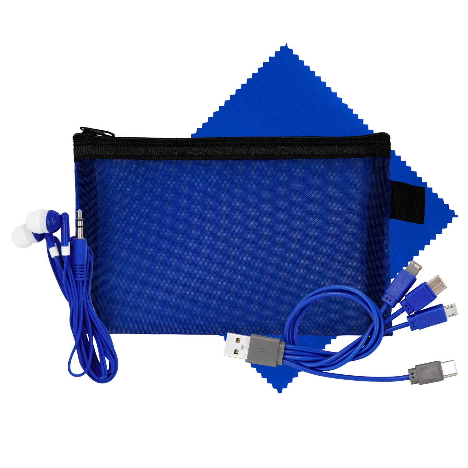 Large Mesh Ear Bud, Cloth & Cable Set 1