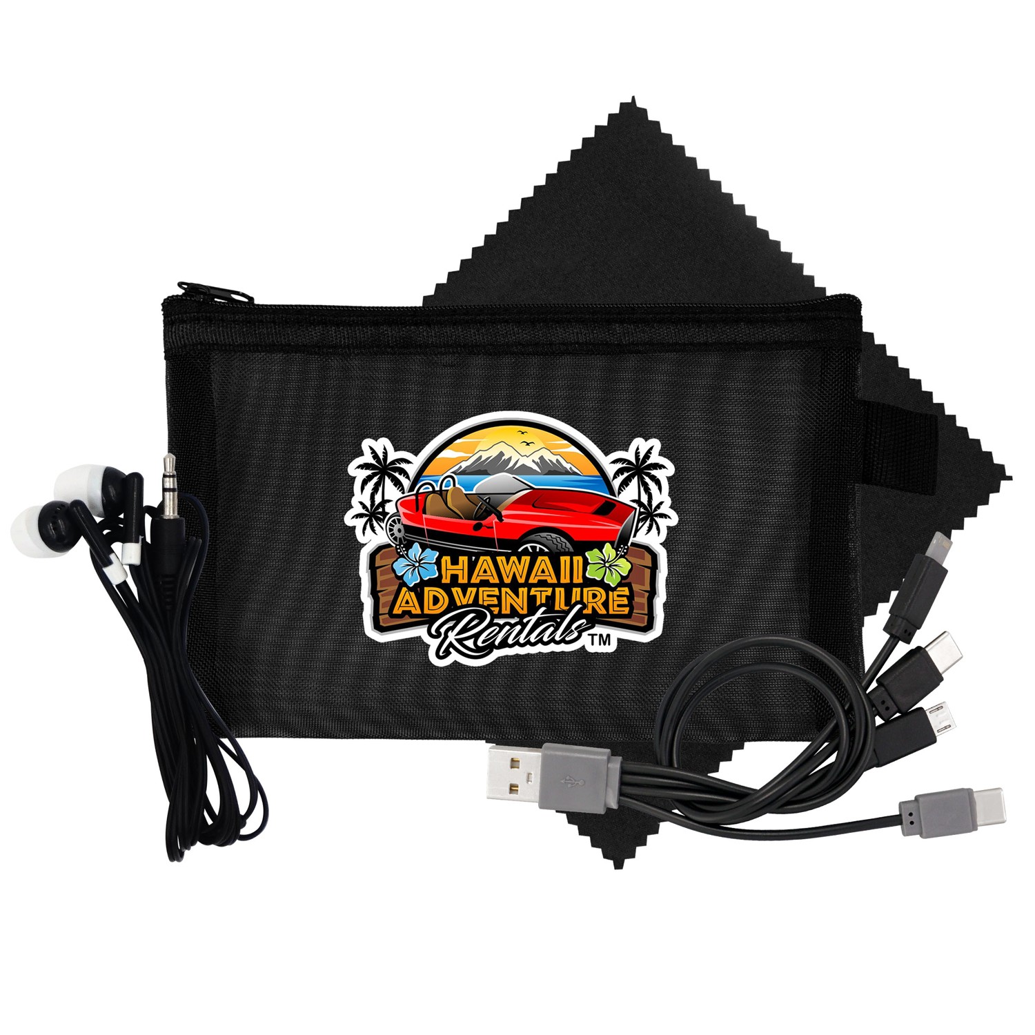 Large Mesh Ear Bud, Cloth & Cable Set 1