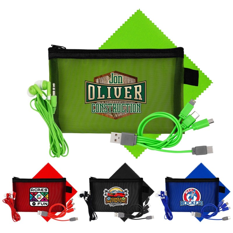 Large Mesh Ear Bud, Cloth & Cable Set 1 Large Mesh Ear Bud, Cloth & Cable Set 1