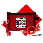Large Mesh Ear Bud, Cloth & Cable Set - Red Logo Large Mesh Ear Bud, Cloth & Cable Set - Red Logo