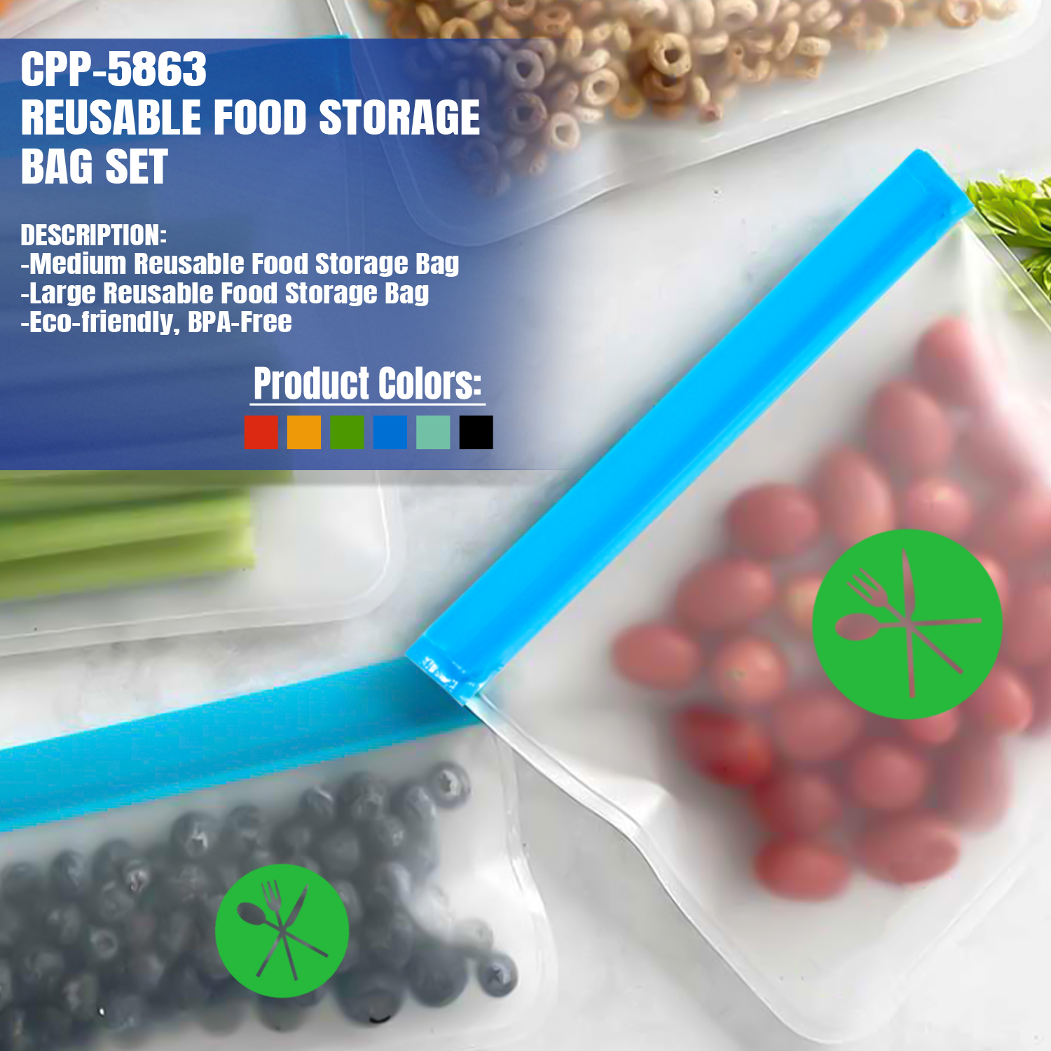 Reusable Food Storage Bag Set 1