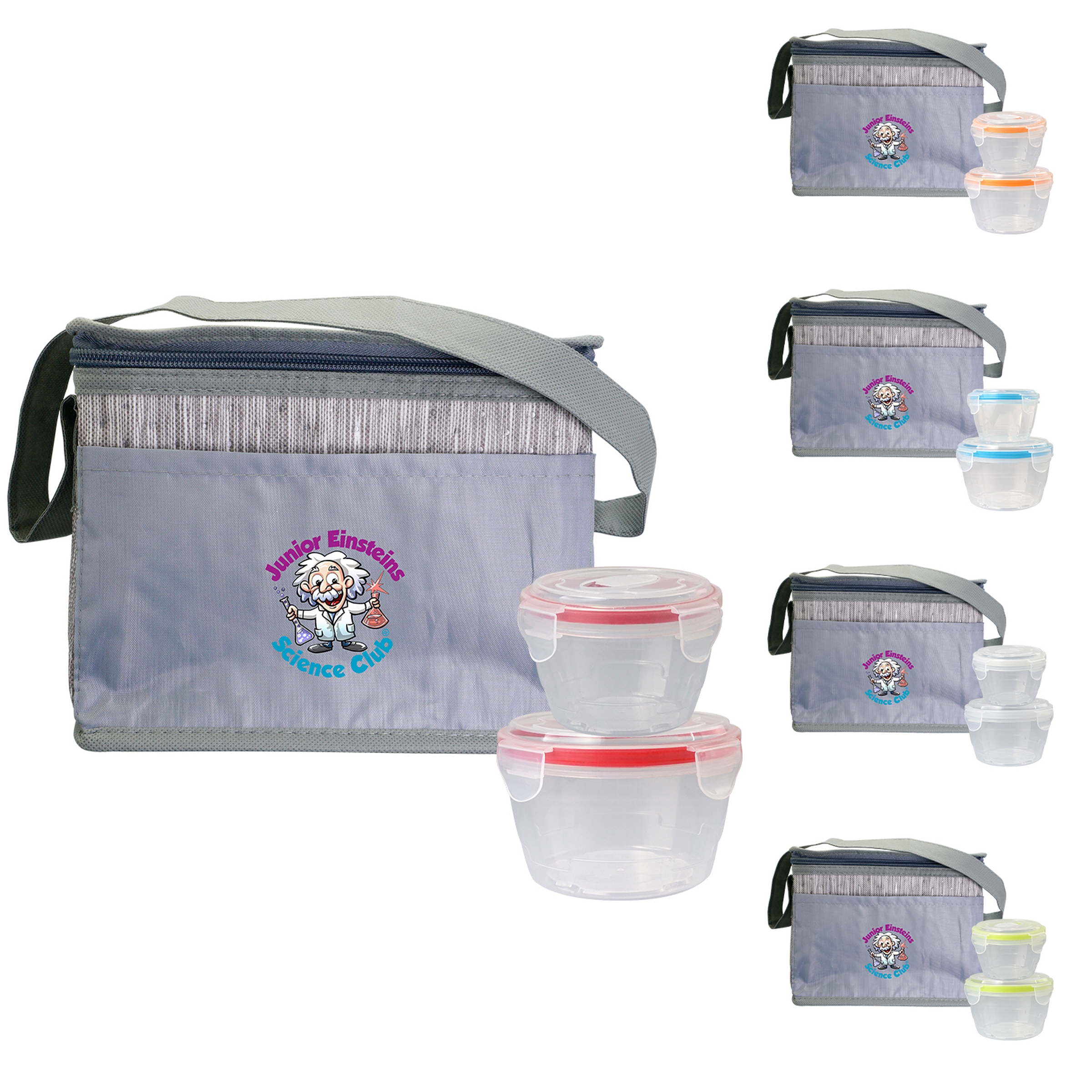 Nested Gray Graph Lunch Set 1