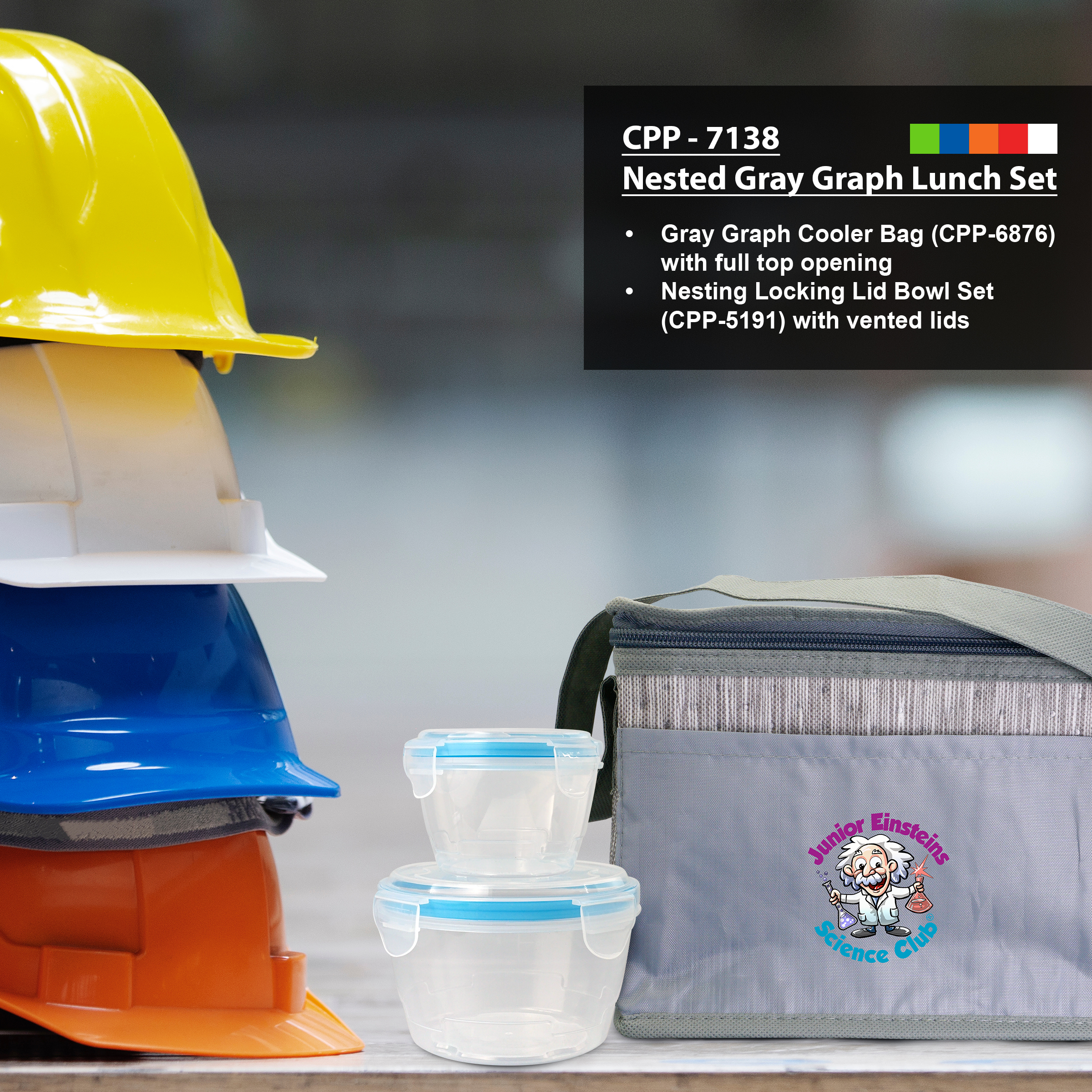 Nested Gray Graph Lunch Set 1