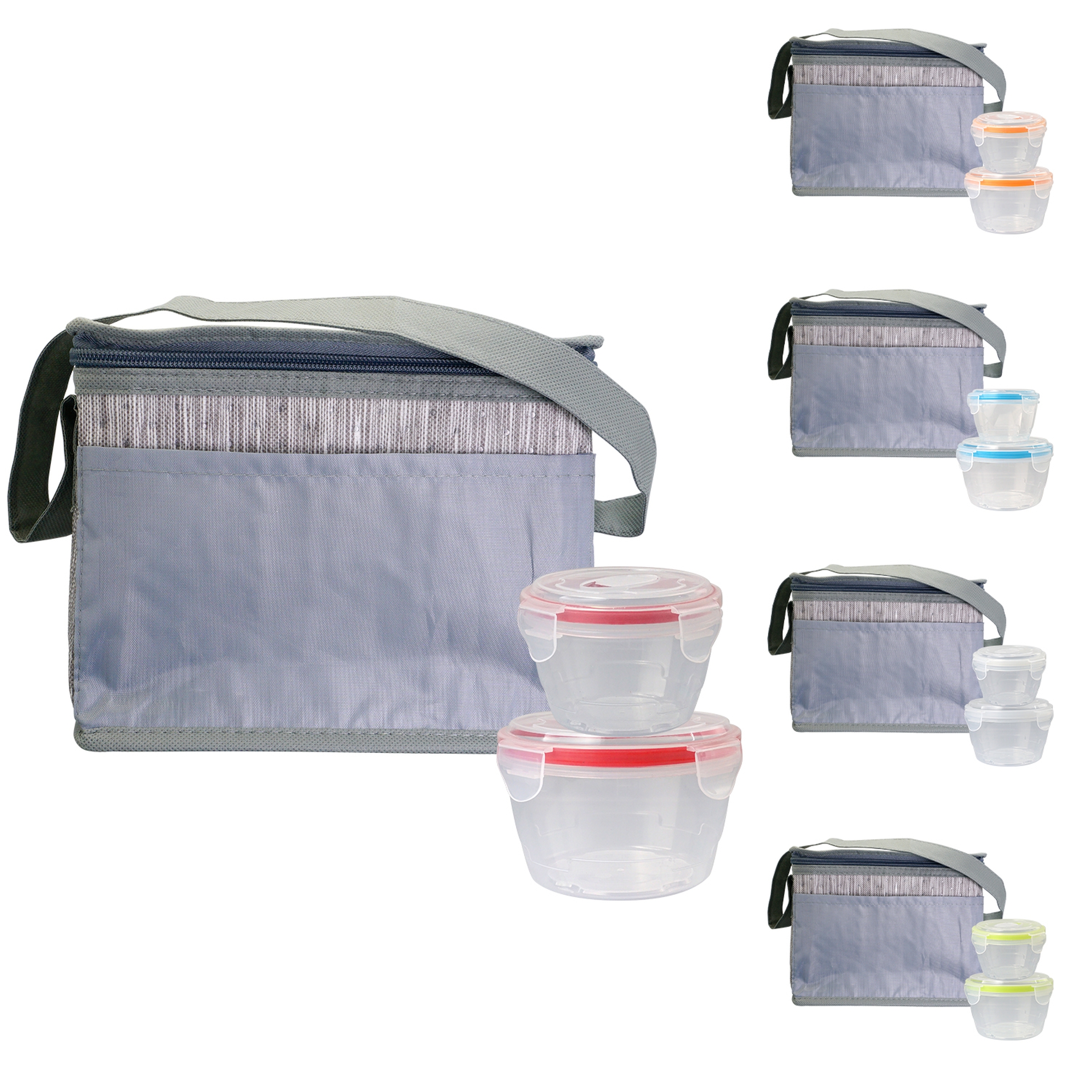 Nested Gray Graph Lunch Set 1